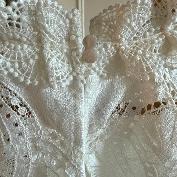 Sezane White Lace Women's Top - Picture 4 of 5
